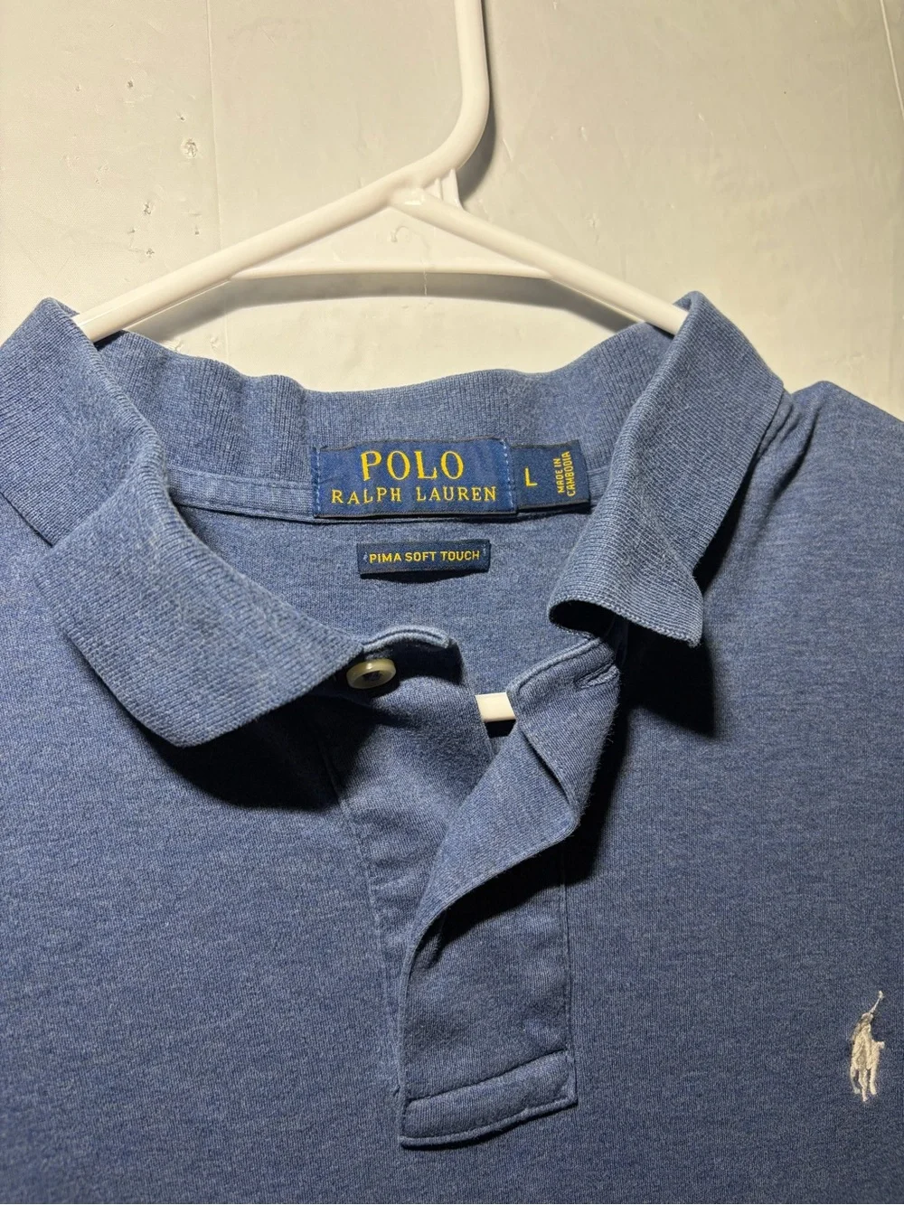 Ralph Lauren Men’s Heather Blue Polo with Embroidered Pony